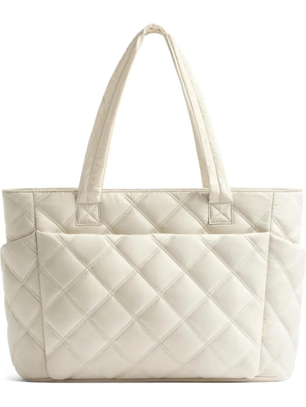 👜Women's Beige Puffer Tote Bags Lightweight Quilted Work For Travel